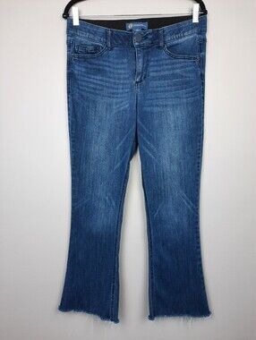 Democracy Absolution Mid Rise Raw Hem Itty Bitty Boot Cut Jeans size 10